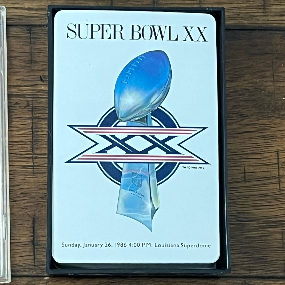 1986 Super Bowl XX Playing Cards Set